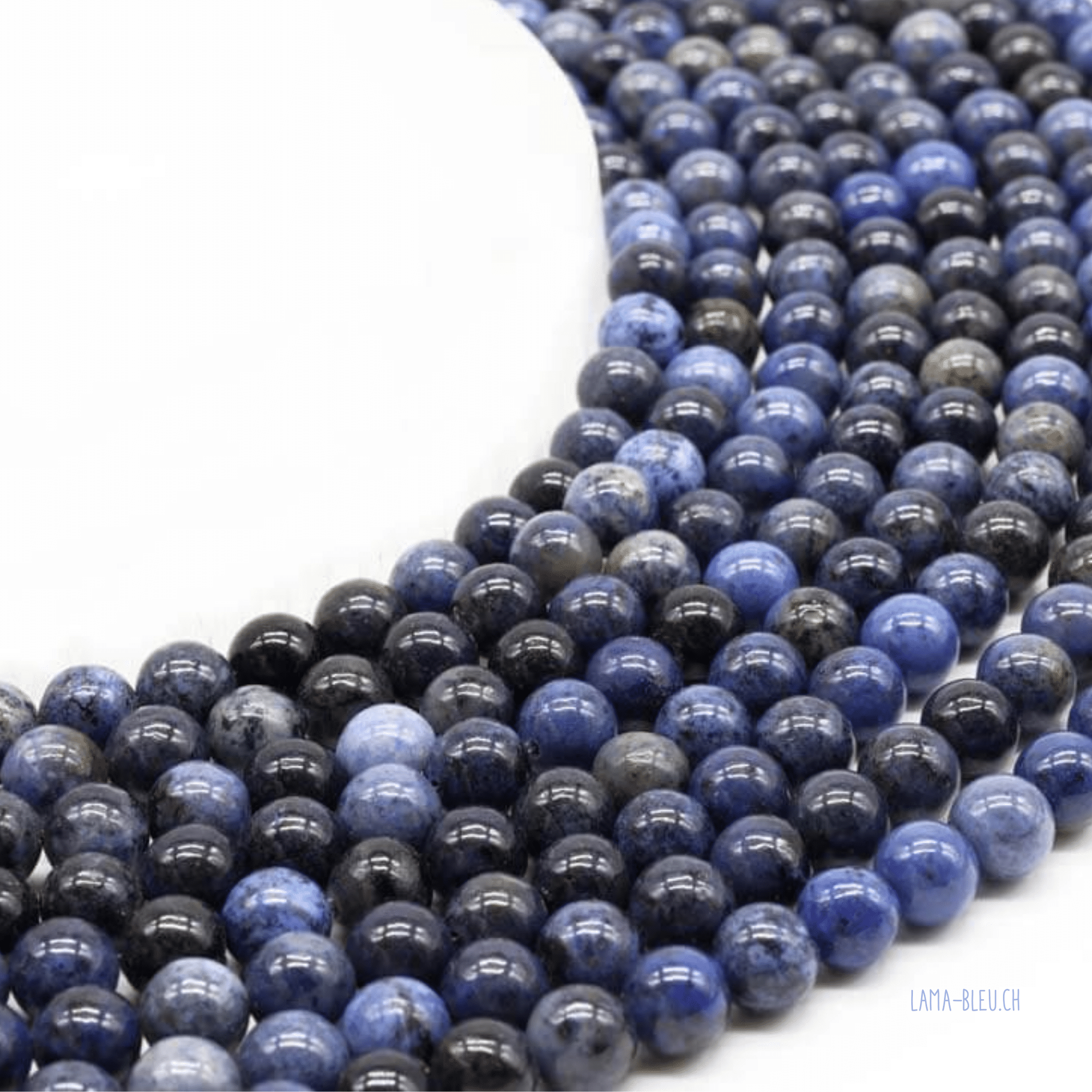 Perles Dumortiérite 6 mm – Fil 40 cm