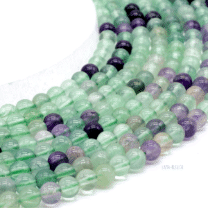 Perles Fluorite Multicolore 6 mm – Fil 40 cm