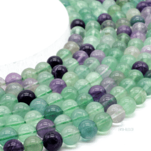 Perles Fluorite Multicolore 8 mm – Fil 40 cm