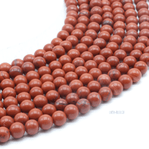 Perles Jaspe Rouge 6 mm – Fil 40 cm