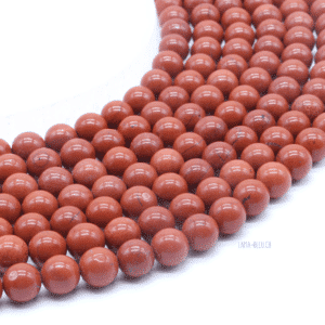 Perles Jaspe Rouge 8 mm – Fil 40 cm