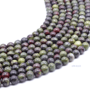 Perles Jaspe Sang de Dragon 6 mm – Fil 40 cm