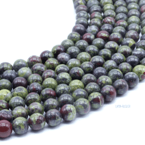 Perles Jaspe Sang de Dragon 8 mm – Fil 40 cm