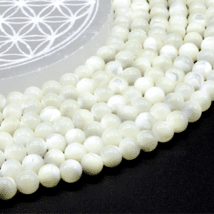 Perles Nacre (Mother of Pearl) 8 mm – Fil 40 cm