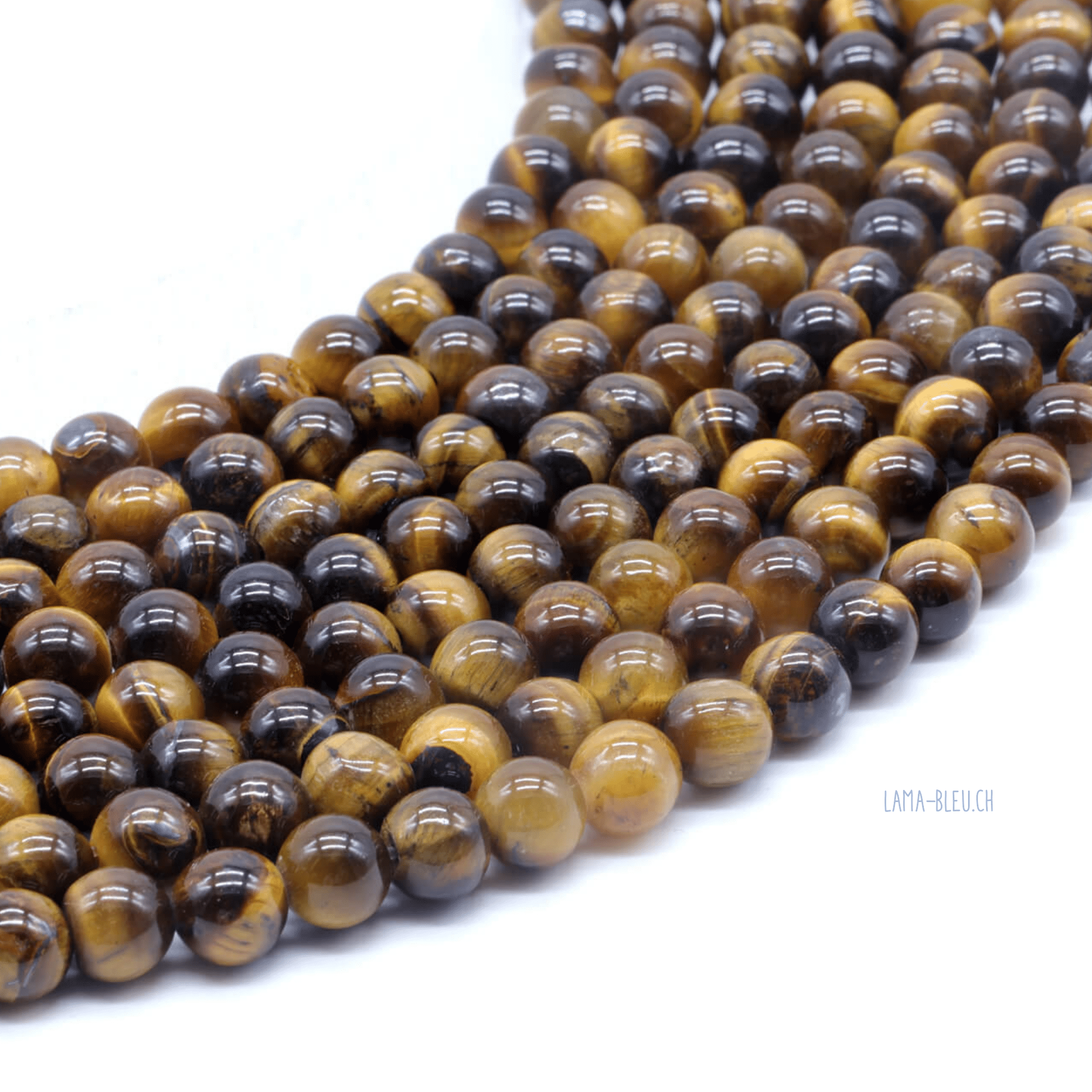 Perles Œil de Tigre 6 mm – Fil 40 cm