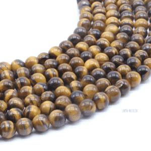 Perles Œil de Tigre 8 mm – Fil 40 cm