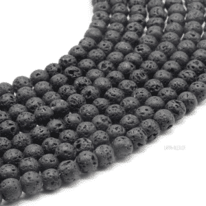 Perles de Lave 6 mm – Fil 40 cm