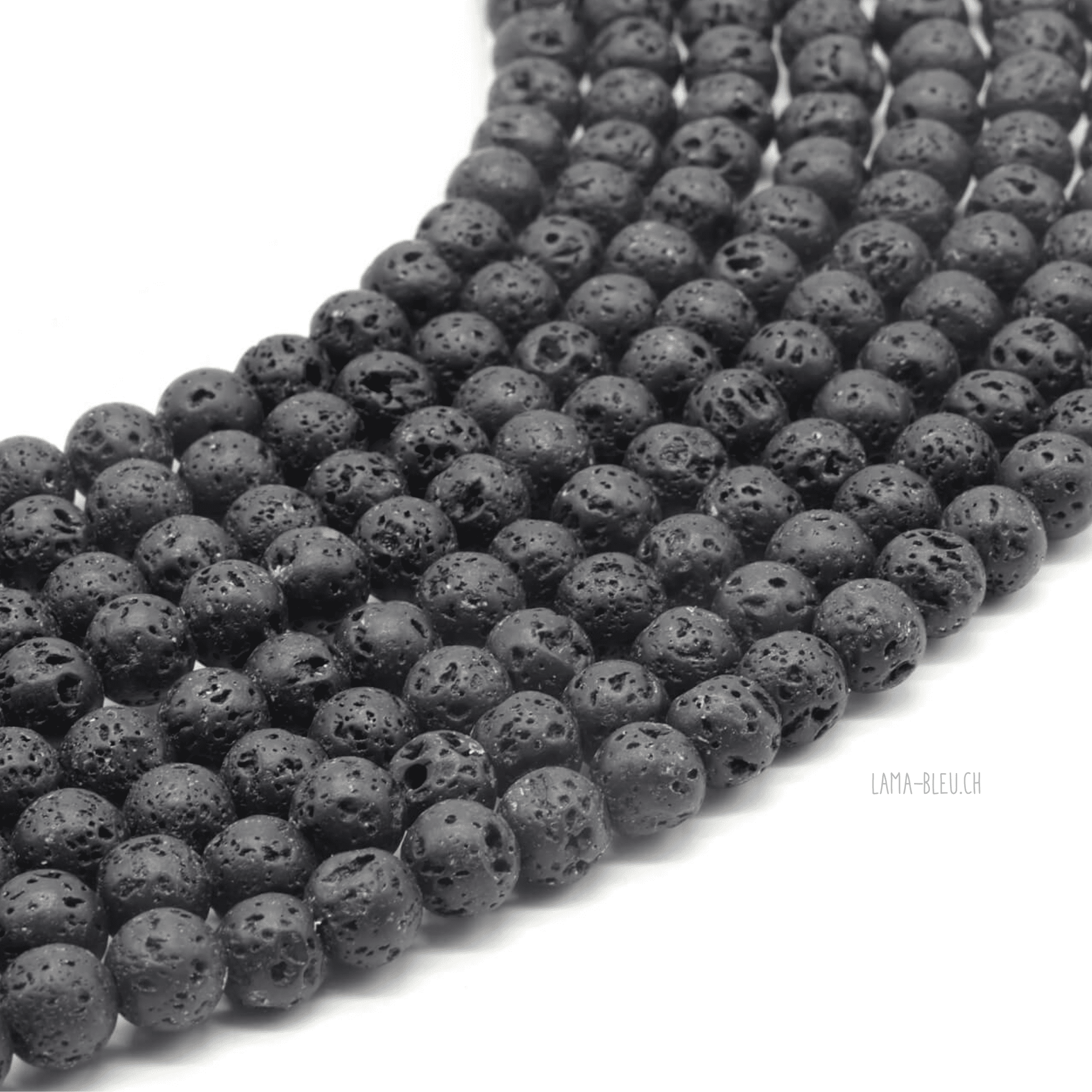 Perles de Lave 6 mm – Fil 40 cm