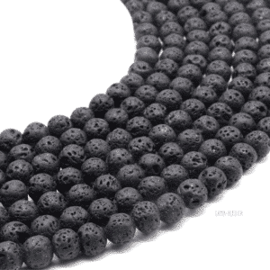 Perles de Lave 8 mm – Fil 40 cm