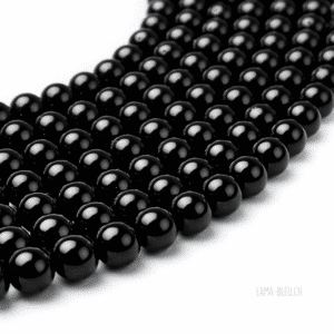Perles Obsidienne noire 6 mm – Fil 40 cm