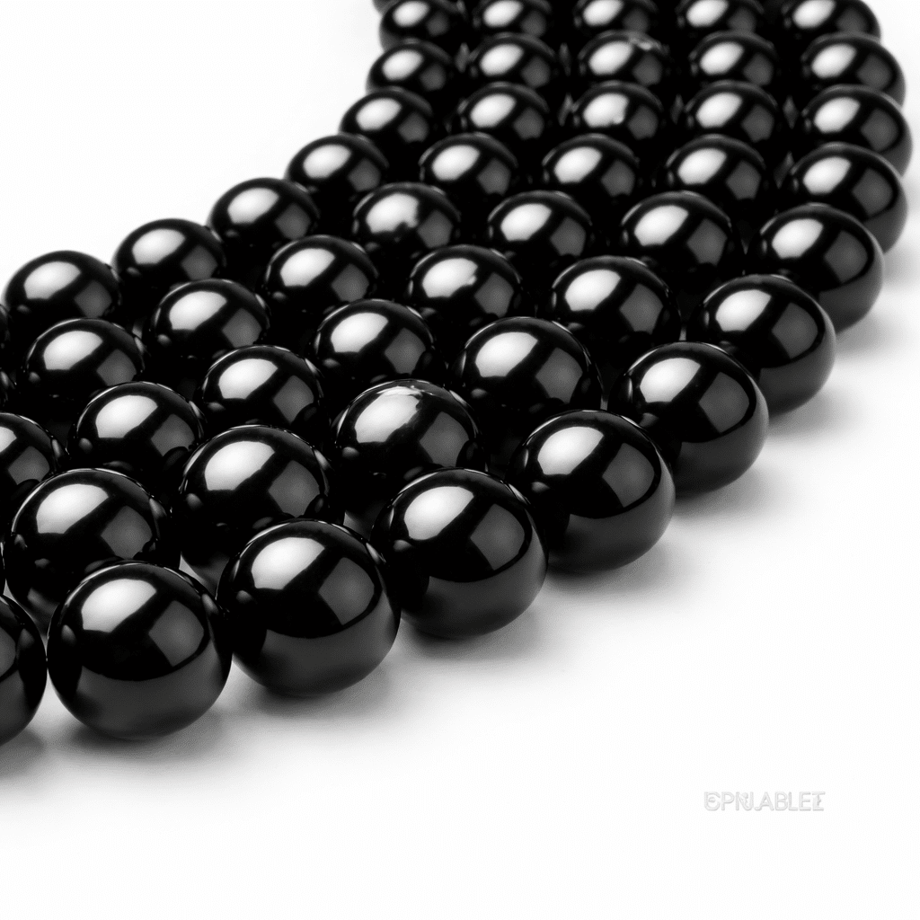 Perles Obsidienne noire 8 mm – Fil 40 cm