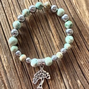 Bracelet Turquoise du Pérou & Hématite – Création unique
