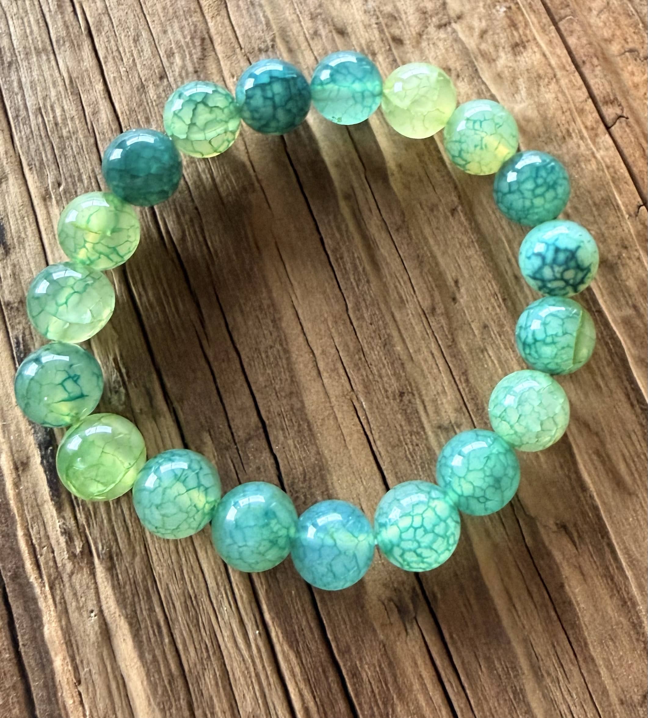 Bracelet en Agate Verte Craquelée – Création unique