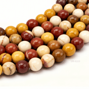 Perles Jaspe Mokaïte 8 mm – Fil 40 cm