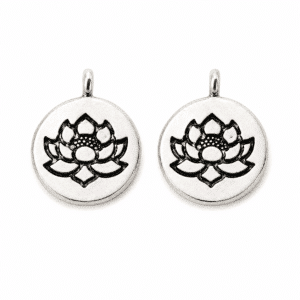 Breloques Fleur de Lotus argentées