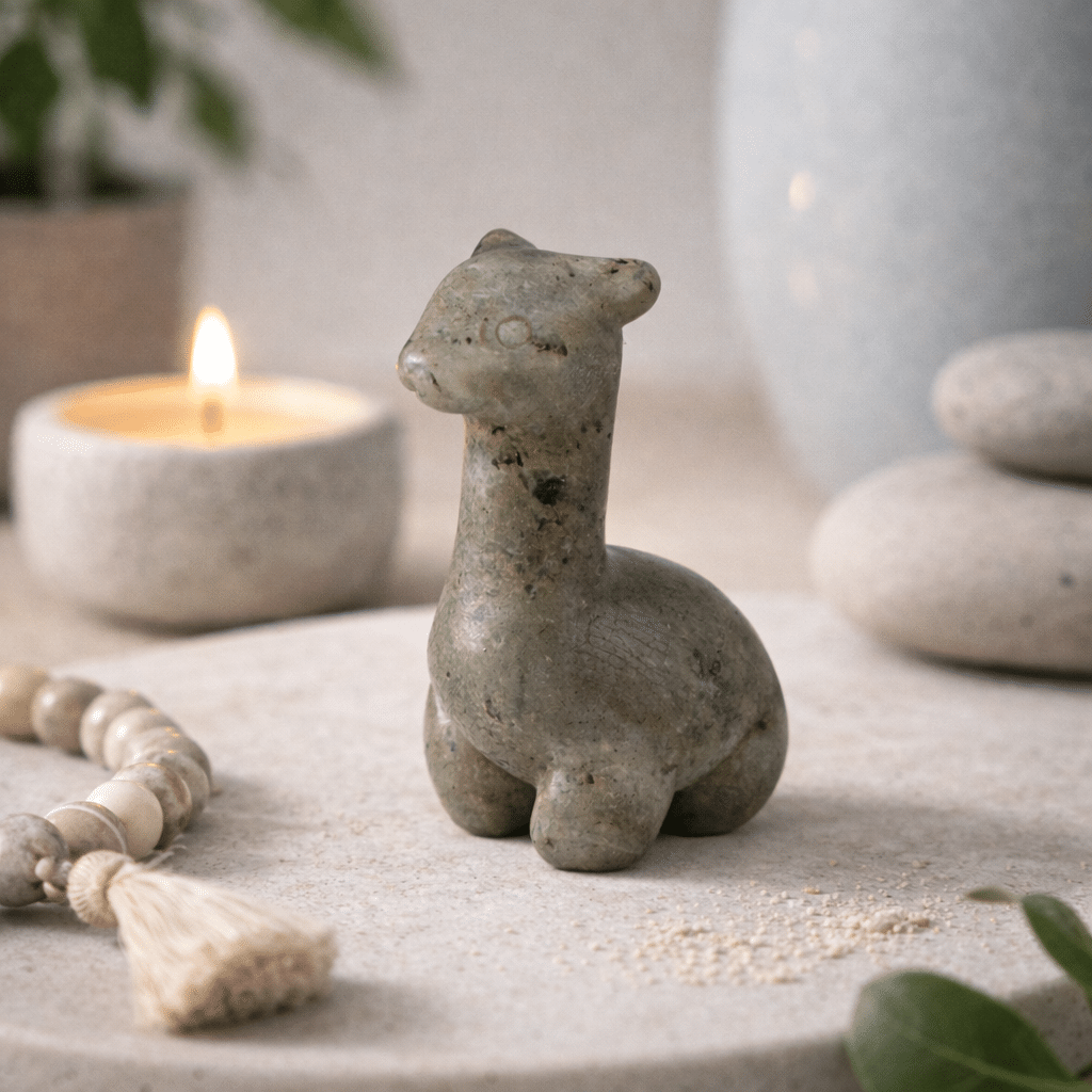 Lama en Labradorite – Protection & Intuition