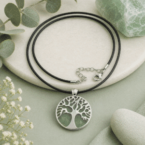 Pendentif Arbre de Vie en Aventurine – Chance & Harmonie