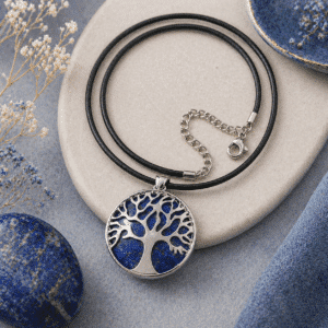Pendentif Arbre de Vie en Lapis Lazuli – Sagesse & Communication
