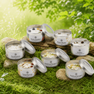 BOUGIES PARFUMÉES AVEC PIERRES