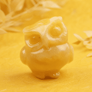 Hibou en Jade Jaune – Sagesse & Protection