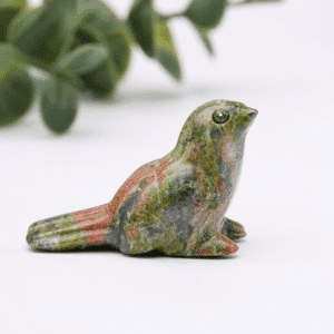 Oiseau en Unakite – Équilibre & Renouveau