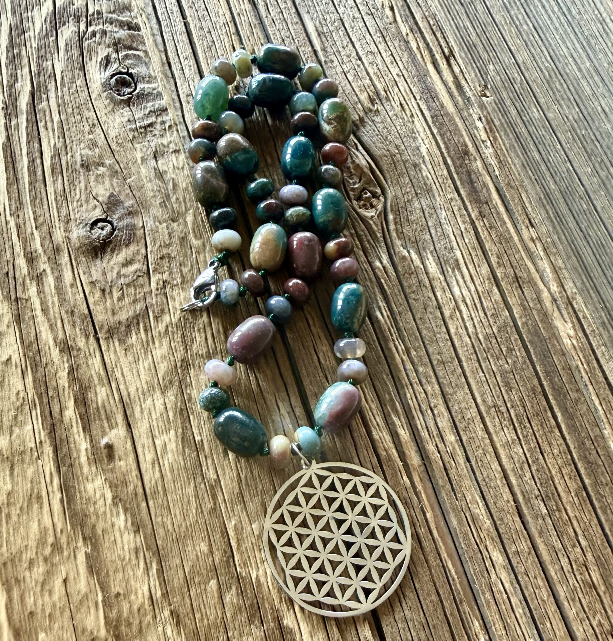 Collier Fleur de Vie – Agate Indienne – Image 2