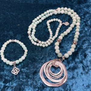 Mala 108 perles de Jade noué – Bracelet assorti