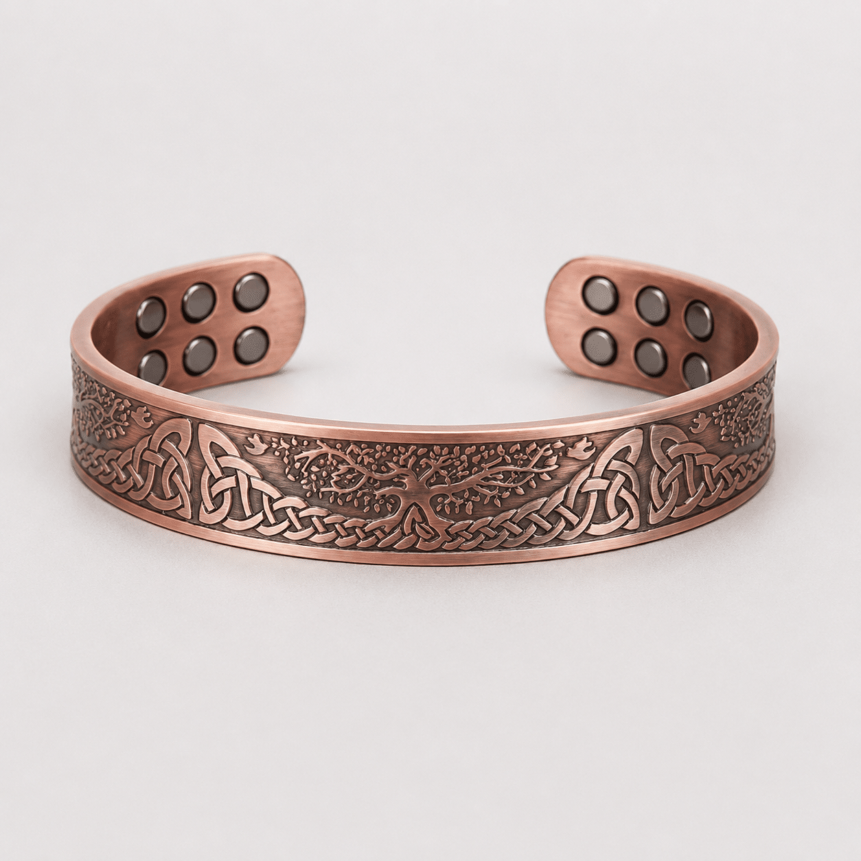 Bracelet en Cuivre avec 18 Aimants - Arbre de vie - 1,5cm
