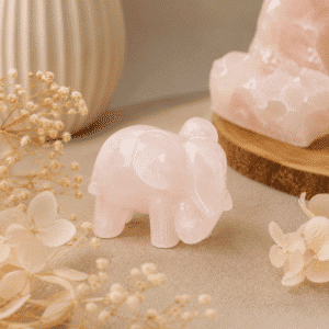 Éléphant en Quartz Rose – Douceur & Bienveillance
