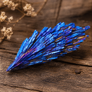 Tourmaline noire « Plume de paon » galvanisée