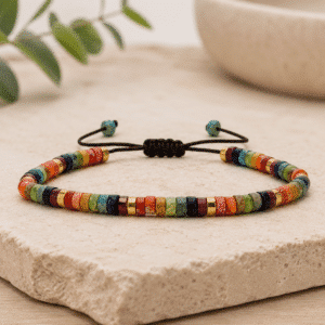 Bracelet bohème – Pierres naturelles multicolores