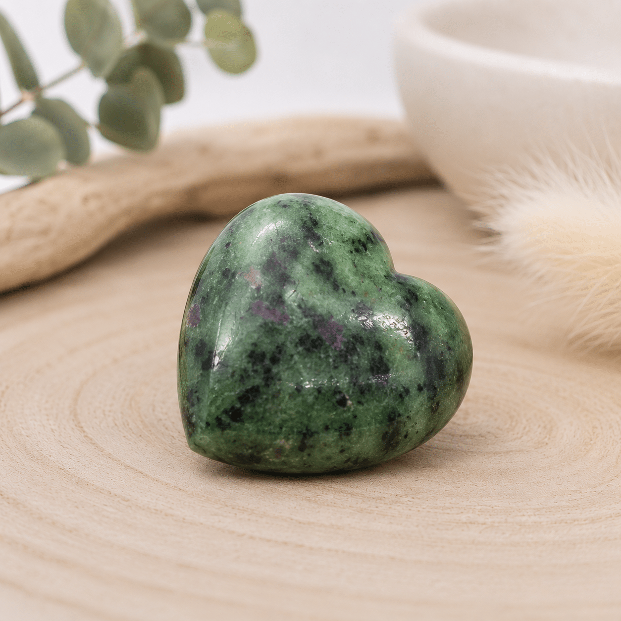 Cœur en Rubis Zoïsite – Vitalité & Transformation - 3cm