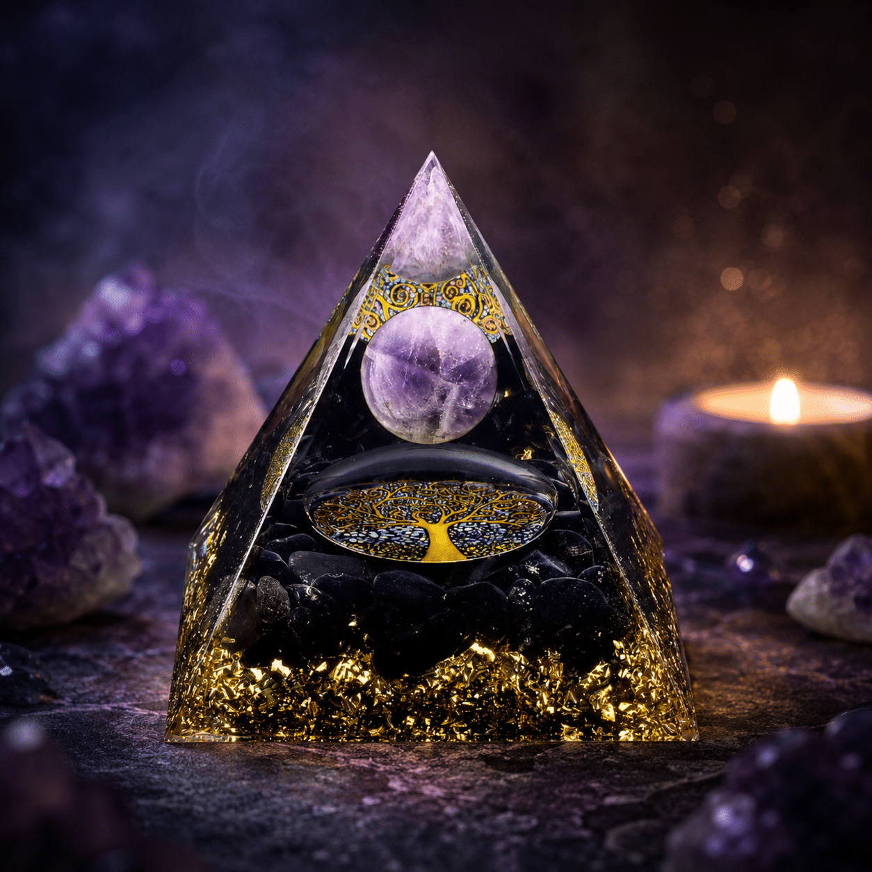 Pyramide « Lune d'Améthyste » - 6cm