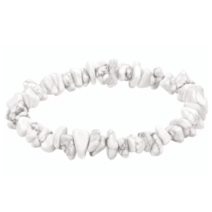 Bracelet Chips en Howlite Blanche d'Afrique du Sud