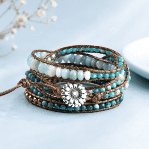 Bracelet Wrap – Amazonite & Jaspe Impérial