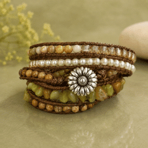 Bracelet Wrap – Jade, Jaspe Picasso & Agates