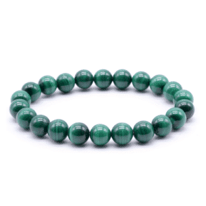 Bracelet en Malachite Light AA de Zambie – Perles 8 mm