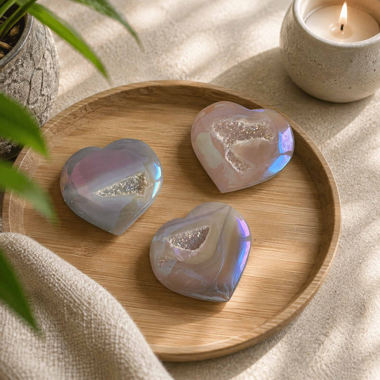 Cœur Aura Agate & Grotte de Cristal